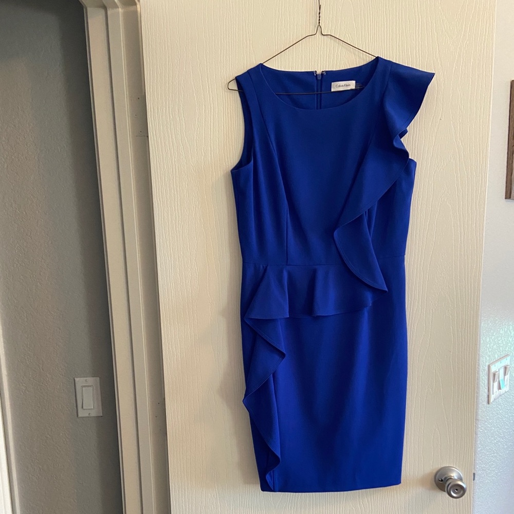 Calvin Klein beautiful blue dress!